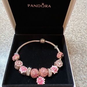 Pandora pink Daisy bracelet (7.5 in)